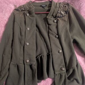 Torrid Women's Embellished Blazer - Dark Green